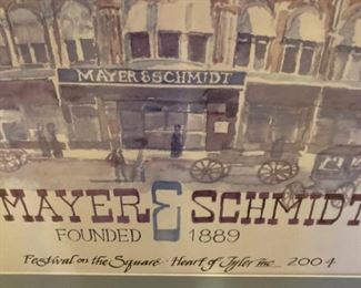 Mayer & Schmidt dept. store - founded in 1889(Framed watercolor print by Tylerite Dana Adams)