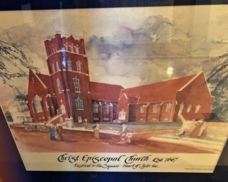 Christ Episcopal Church (Framed watercolor print by Tylerite Dana Adams)