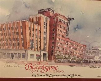 The Blackstone Building in 1931 (Framed watercolor print by Tylerite Dana Adams)