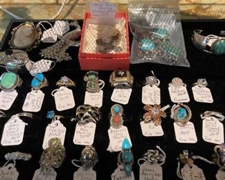 Vintage sterling and turquoise with other selections