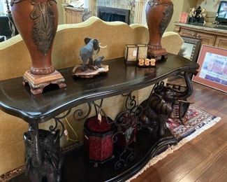 Elephant base sofa/entry table
