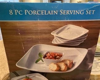 New-in-the-box porcelain serving set