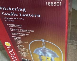 Copper finish candle lantern