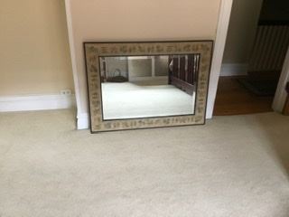 Sage green mirror with tropical border, was $25, SALE $10.  Close-up in next two pictures