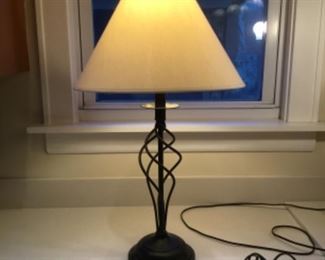 Black wrought iron lamp with shade, was $25, SALE $10