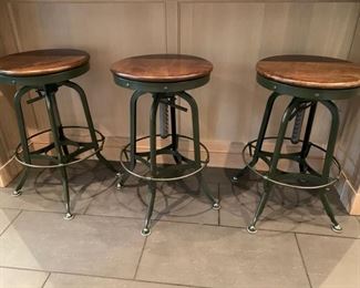 5. 3 Metal Swivel & Adjustable Counter Stools (21" x 25"h)