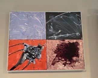 23. Set of 3 Canvas Abstract Paintings by B/ Richards (21" x 17" each)