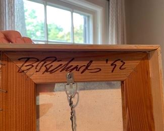 23. Set of 3 Canvas Abstract Paintings by B/ Richards (21" x 17" each)