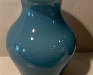 21. Blue Hand Blown Vase (7" x 5")