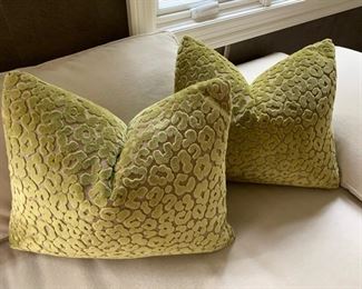 43. Pair of Chartreuse Down Pillows (15" x 18")