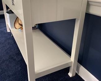 59. Happy Chic By Jonathan Adler White Lacquer  Console Table (60" x 18" x 29")