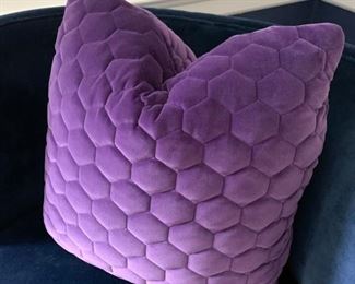 61. Purple Velvet Down Pillow (16" x 17")