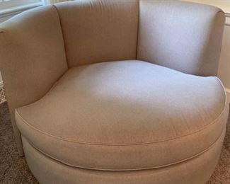 65. Room & Board Grey Swivel Chair (48" x 48" x 30")