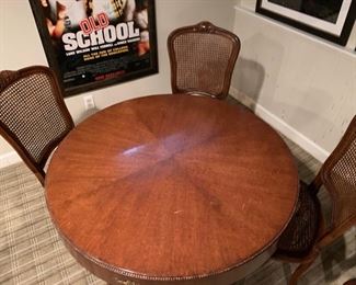 95. Vintage Dining Table w/ Beaded Edge & Brass Details (38" x 29")