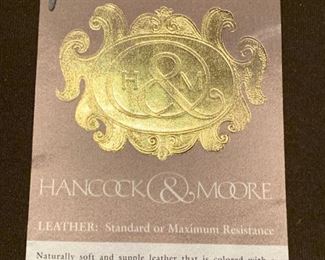 98. Hancock & Moore Leather Chair (29" x 32" x 35") & Ottoman (23" x 21" x 17") w/ Nailhead Detail (as is)