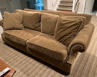 100. Bernhardt Corduroy Sofa (90" x 40" x 33") (as is)