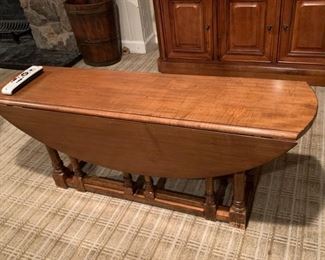 104. Drop Leaf Gate Leg Coffee Table (47" x 12" x 19") w/ 2-10" leaves