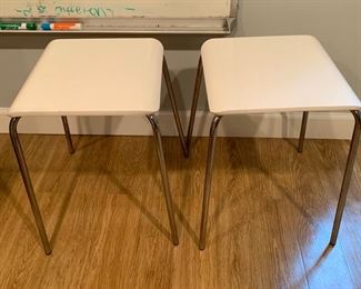 111. Pair of Ikea White Stools