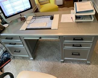 114. Metallic Painted Executive Desk  (65" x 30" x 30")