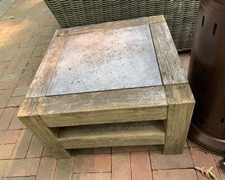 126. Weathered Wood Side Table (20" x 20" x 16")