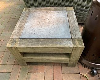 125. Weathered Wood Side Table (20" x 20" x 16")