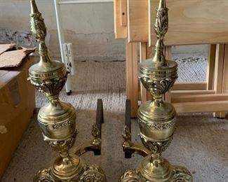 143. Pair of Brass Andirons (10" x 22")