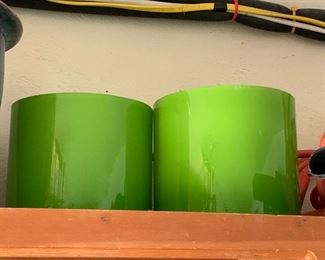 Pair of Green Glass Vases