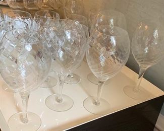 164. Set of 5 Wine Goblets w/ Spiral Design