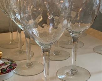 165. Set of 7 Wine Glasses w/ Spiral Design