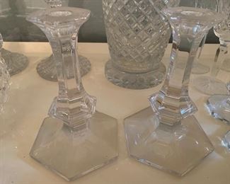 169. Pair of Val St Lambert Crystal Candlesticks (7") 