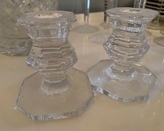 170. Pair of Baccarat Crystal Candlesticks (4") (as is)