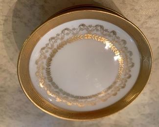 179. Limoge Havaland Gold & White Mini Plates 5 pc