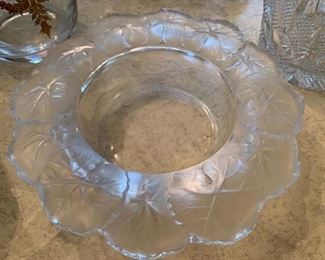 177 Frosted Leaf Wine Coaster, Signed (9" x 2")