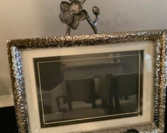 Michael Aram Silver Picture Frame on a Floral Easel