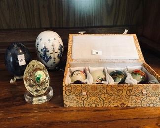 eggs including Waterford crystal egg