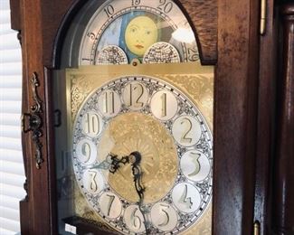 Emperor walnut tall case clock 7'T