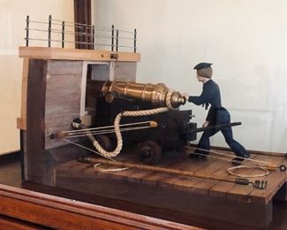 Rare Scale Naval Truck Carriage with Cannon