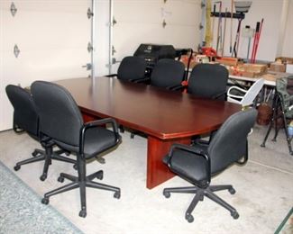 Heavy Duty Kimball Conference Table with 6 Chairs