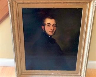 Antique Oil on Board Portrait