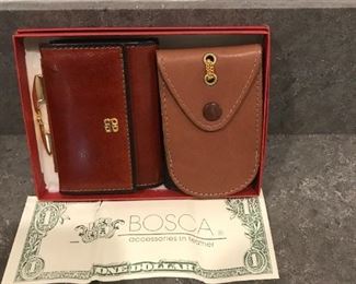 Bosca Leather Wallet and Keychain
