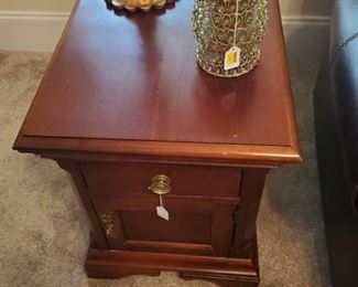 End table with drawer and cabinet