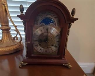 Mantle or table clock with movement stamped 74 Hamilton TWC121JEWELS Made in West Germany Unadjusted 130-080