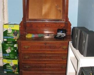 antique dresser, needs mirror glass replaced