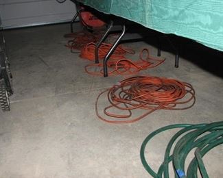 extension cords and garden hose