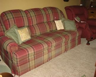 Plaid recliner couch      BUY IT NOW $  185.00