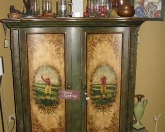 Hooker Furniture golf theme entertainment cabinet   BUY IT NOW $ 265.00