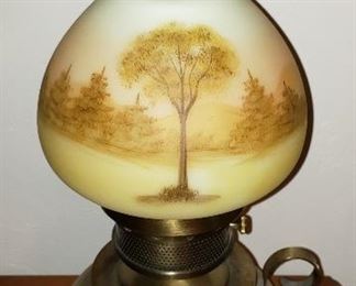 Fenton Burmese Brass Bottom Lamp