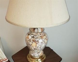Occasional Table & 1 of 2 Shell Lamps