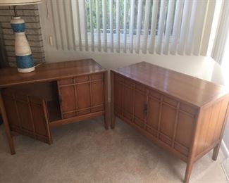 Drexel pair of mid century low cabinets. 30 wide x 17.5 deep and 26 high 