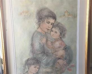 Edna Hibel orginal serigraph and numbered and signed by artist with certificate professionally framed